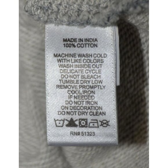 1 State Ladies S Gray Cropped Short Sleeve Ruffle Pullover Sweatshirt Cotton - Picture 7 of 8